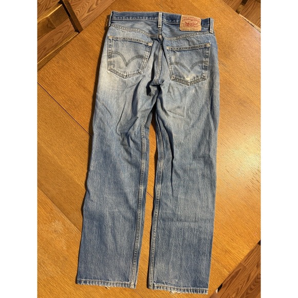 Levi's 501 Jeans Mens 32x32 (30x29) Blue Denim Button Fly Straight Leg 2000s Y2K - Picture 9 of 12